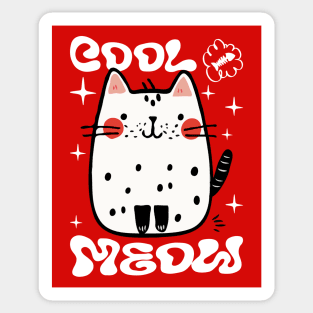Cute Cat, Cool Meow Sticker